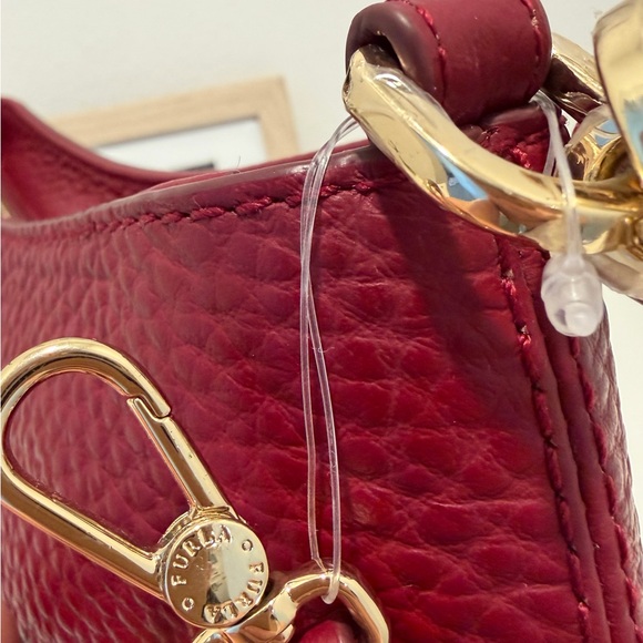 Furla Harper M leather shoulder bag Nirvana double handle Ciliegia - Picture 9 of 17